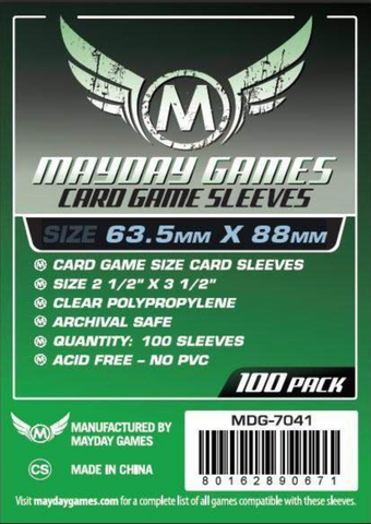 100 x Clear Standard Card Sleeves 63.5mm x 88mm